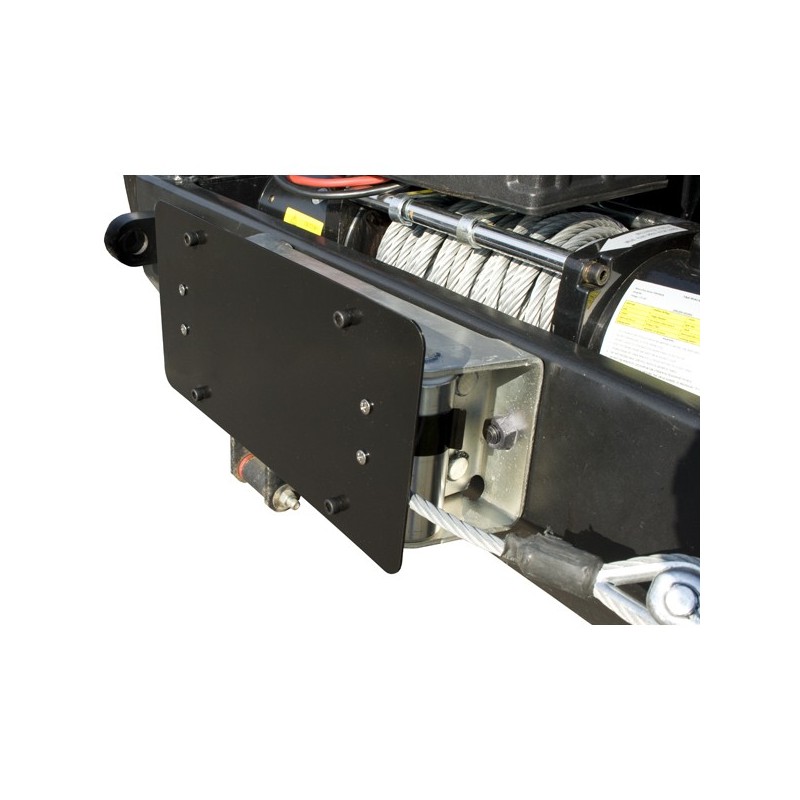 Support plaque immatriculation pour treuil à câble acier Jeep Wrangler JK -  Bulldog Préparation 4X4