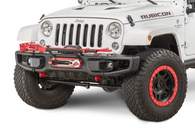 Support plaque immatriculation pour treuil à câble acier Jeep Wrangler JK -  Bulldog Préparation 4X4